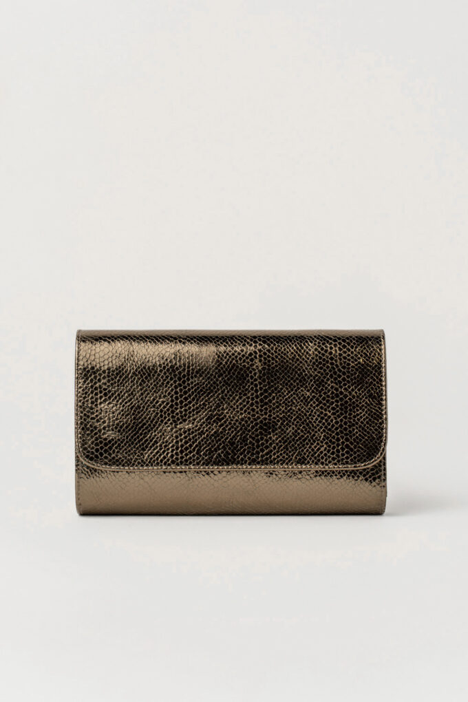 Bolso Cabby Oro Antiguo Brillo Elpahe