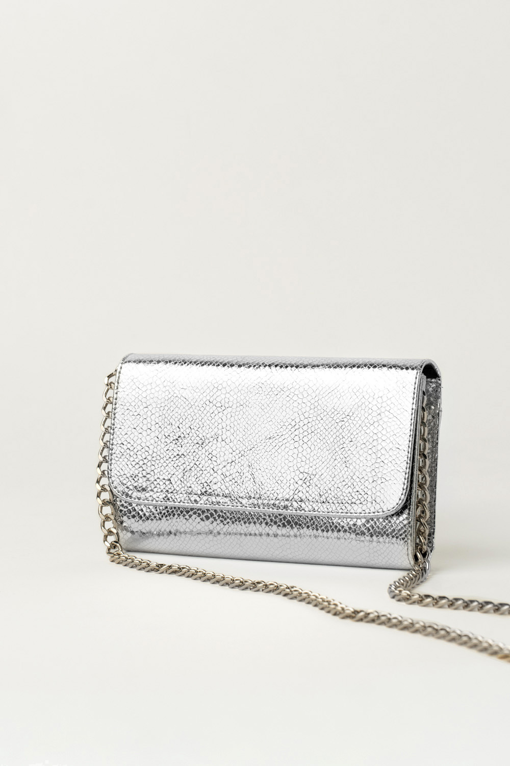 Bolso Cabby Plata Brillo Elpahe - Imagen 3