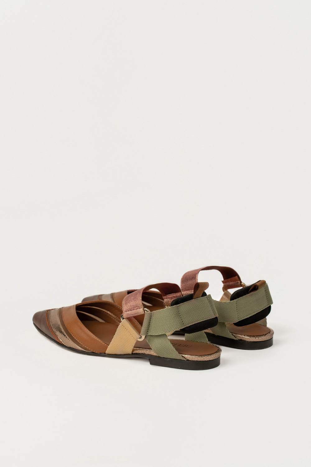 Slingback Plano Elba Marrón Dorado - Imagen 3