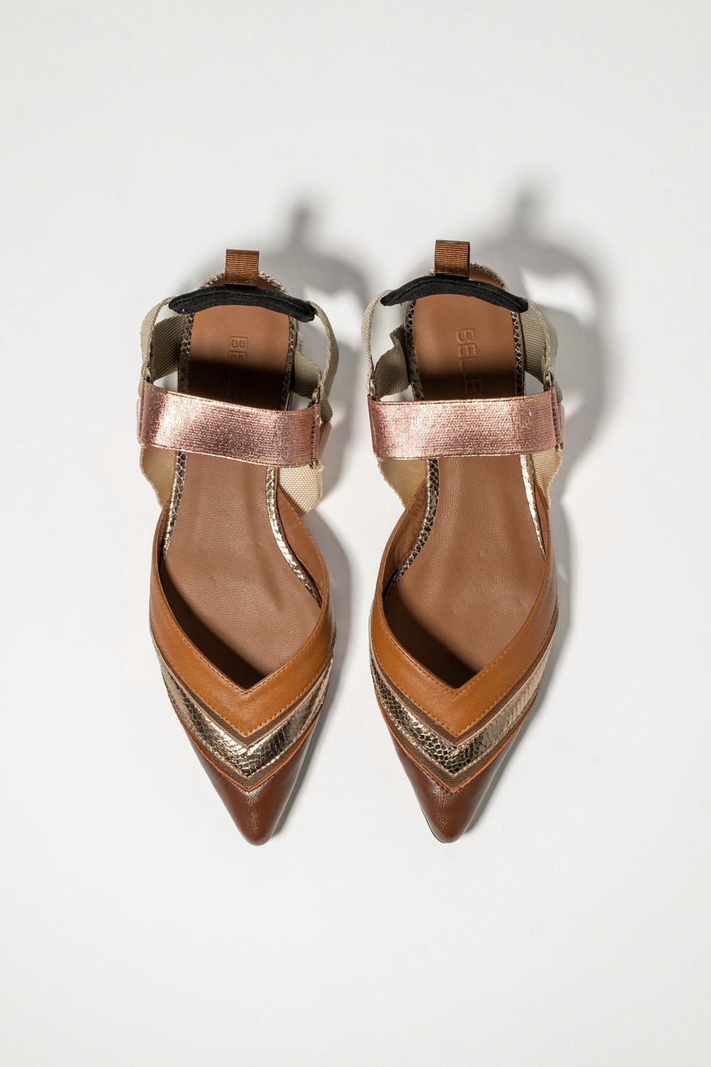 Slingback Plano Elba Marrón Dorado - Imagen 5