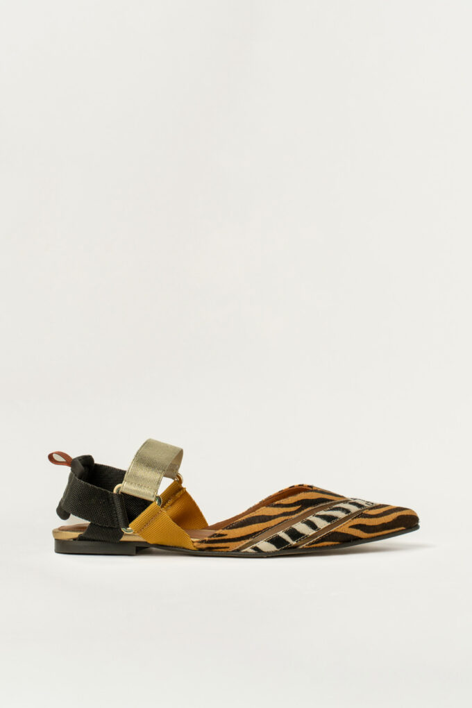 Slingback Plano Elba Equur Naranja