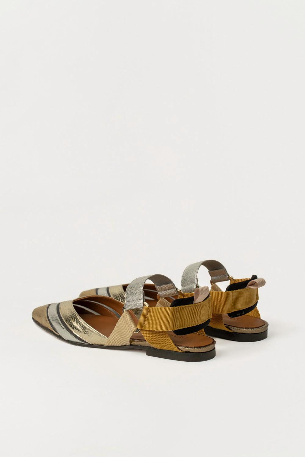 Slingback Plano Elba Dorado Plata - Imagen 3