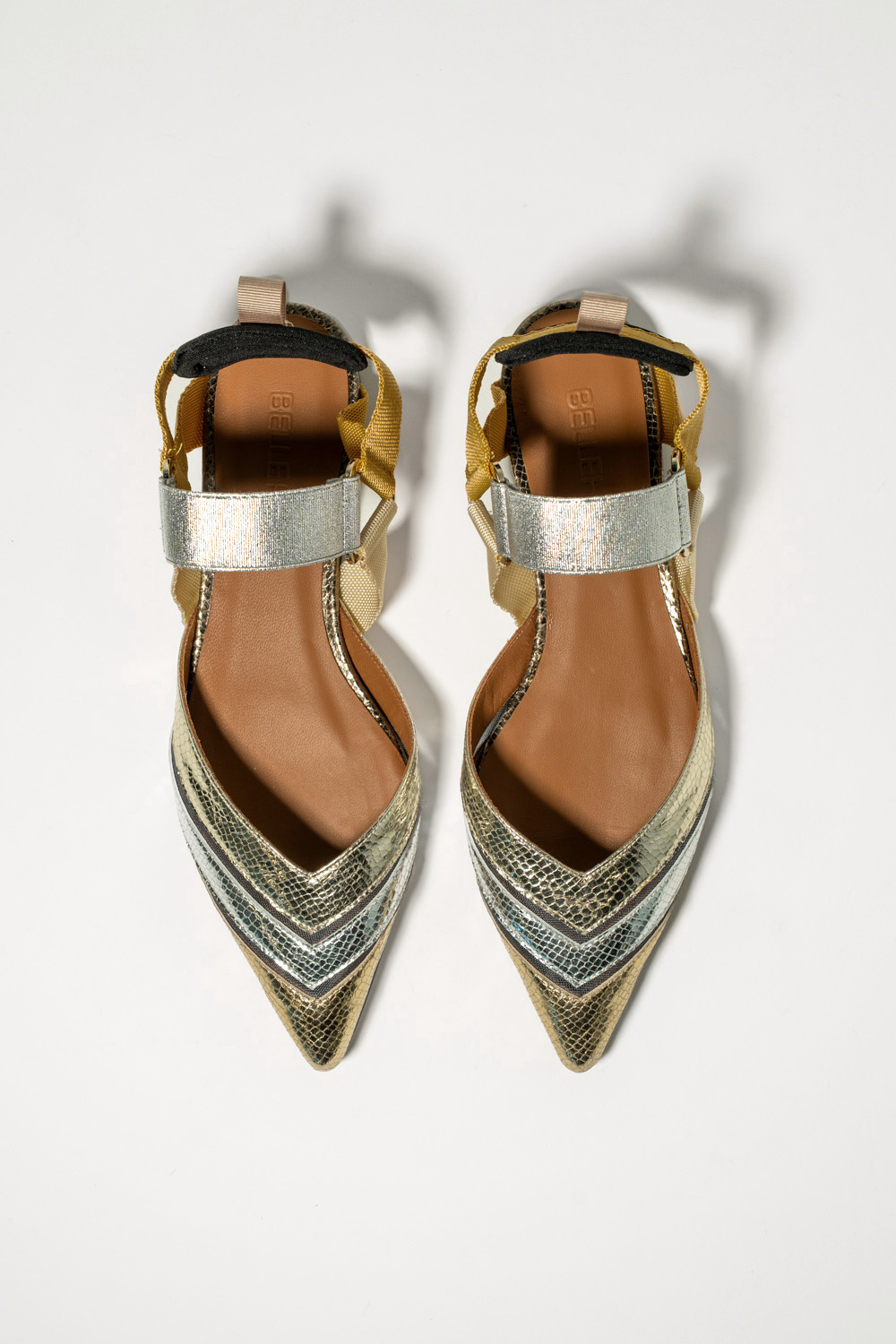 Slingback Plano Elba Dorado Plata - Imagen 5
