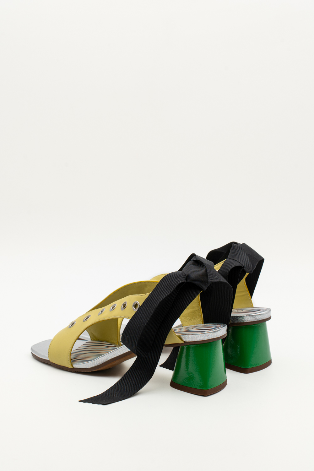 Sandalia de tacón linus ollaos amarillo verde - Imagen 3