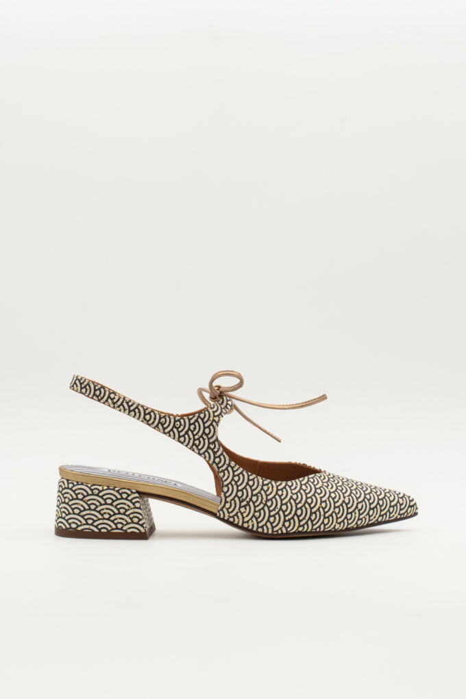 Slingback de tacón medio Nea art déco