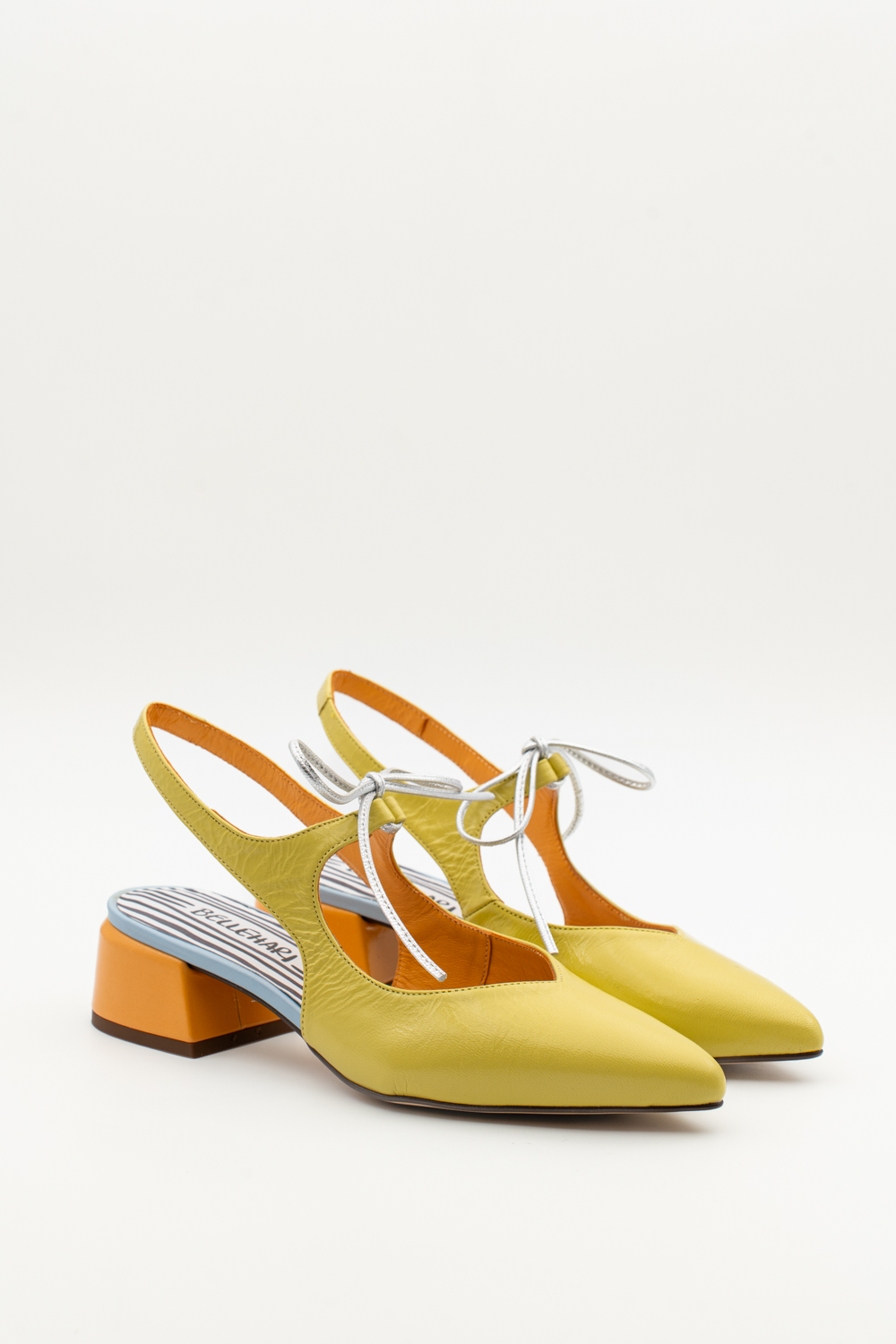 Slingback de tacón medio Nea amarillo naranja - Imagen 2
