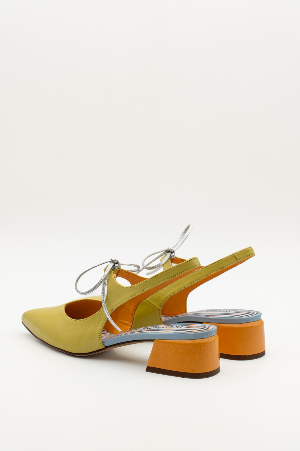 Slingback de tacón medio Nea amarillo naranja - Imagen 3