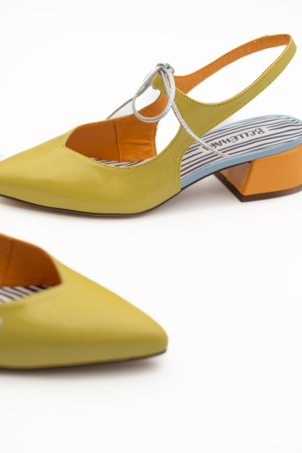Slingback de tacón medio Nea amarillo naranja - Imagen 5