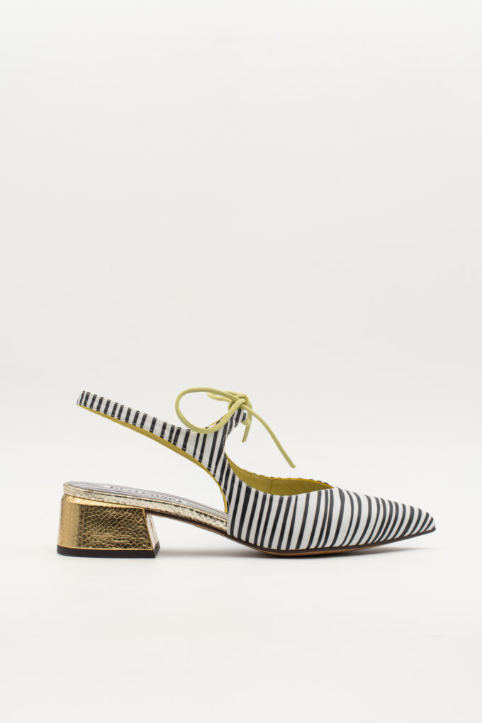 Slingback de tacón medio Nea lyne oro oscuro Brillo elaphe