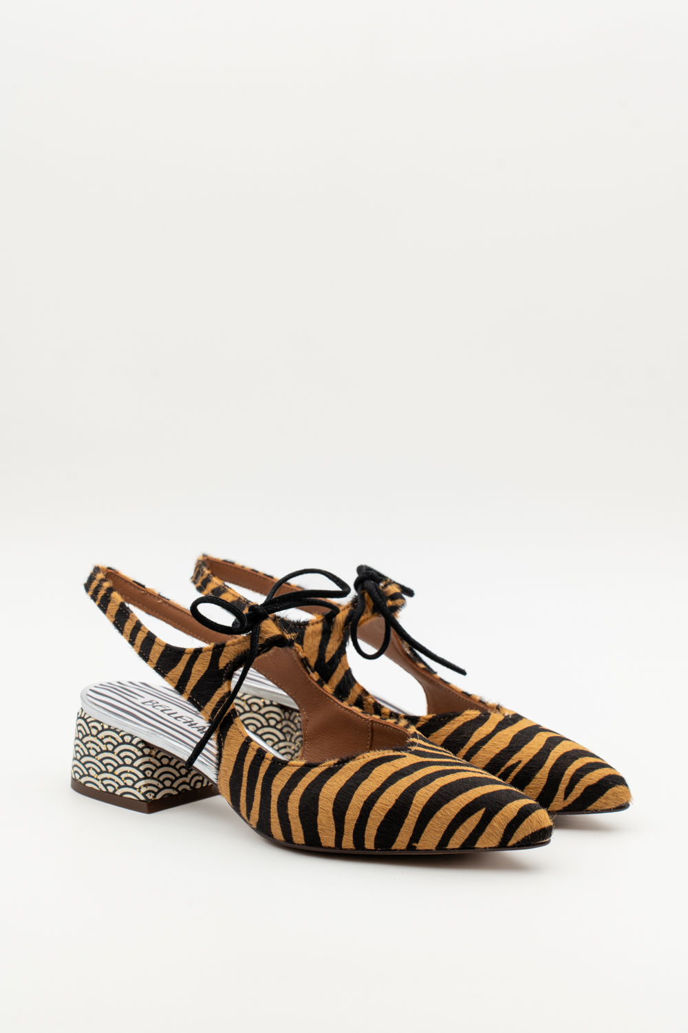 Slingback de tacón medio Nea equus naranja art deco - Imagen 2