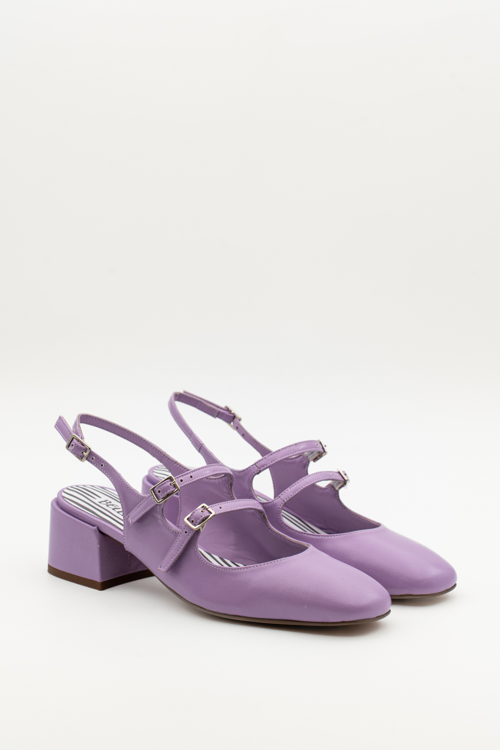 Slingback de tacón medio Victorie violeta - Imagen 2