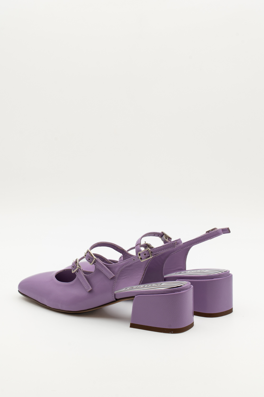 Slingback de tacón medio Victorie violeta - Imagen 3