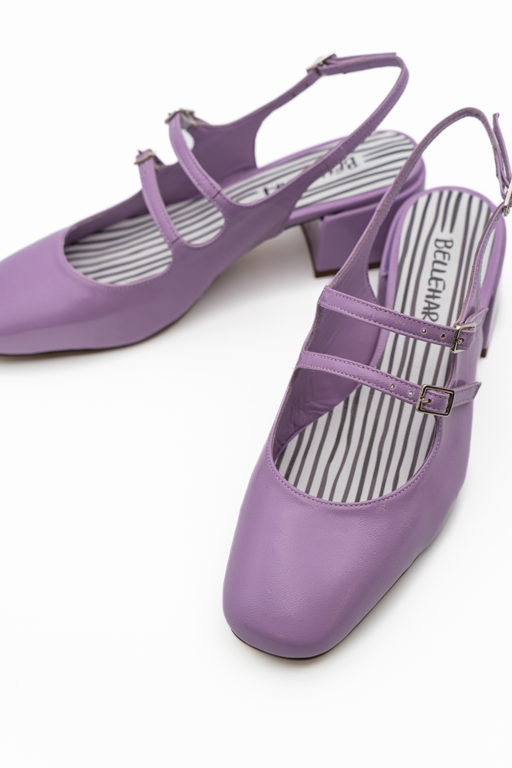 Slingback de tacón medio Victorie violeta - Imagen 5
