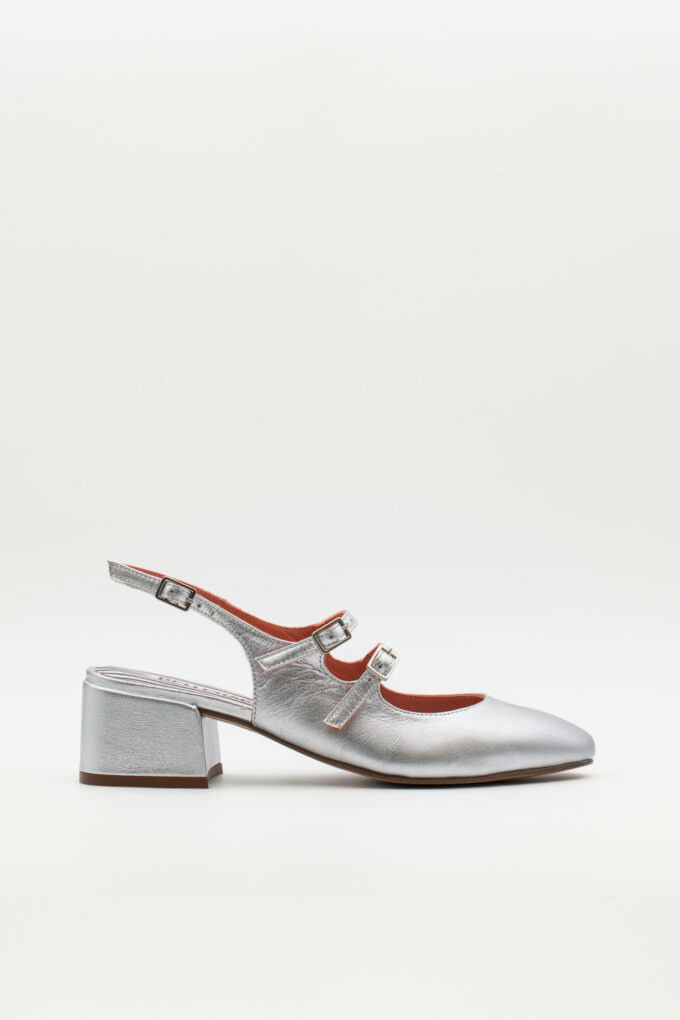 Slingback de tacón medio Victorie Plata