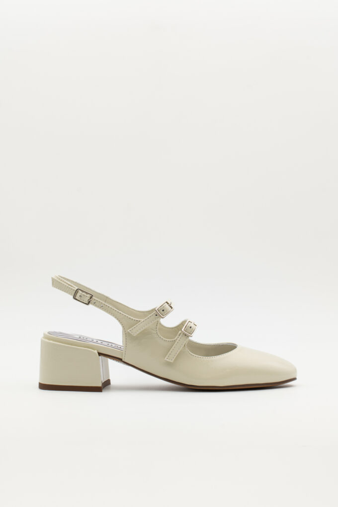 Slingback de tacón medio Victorie blanco