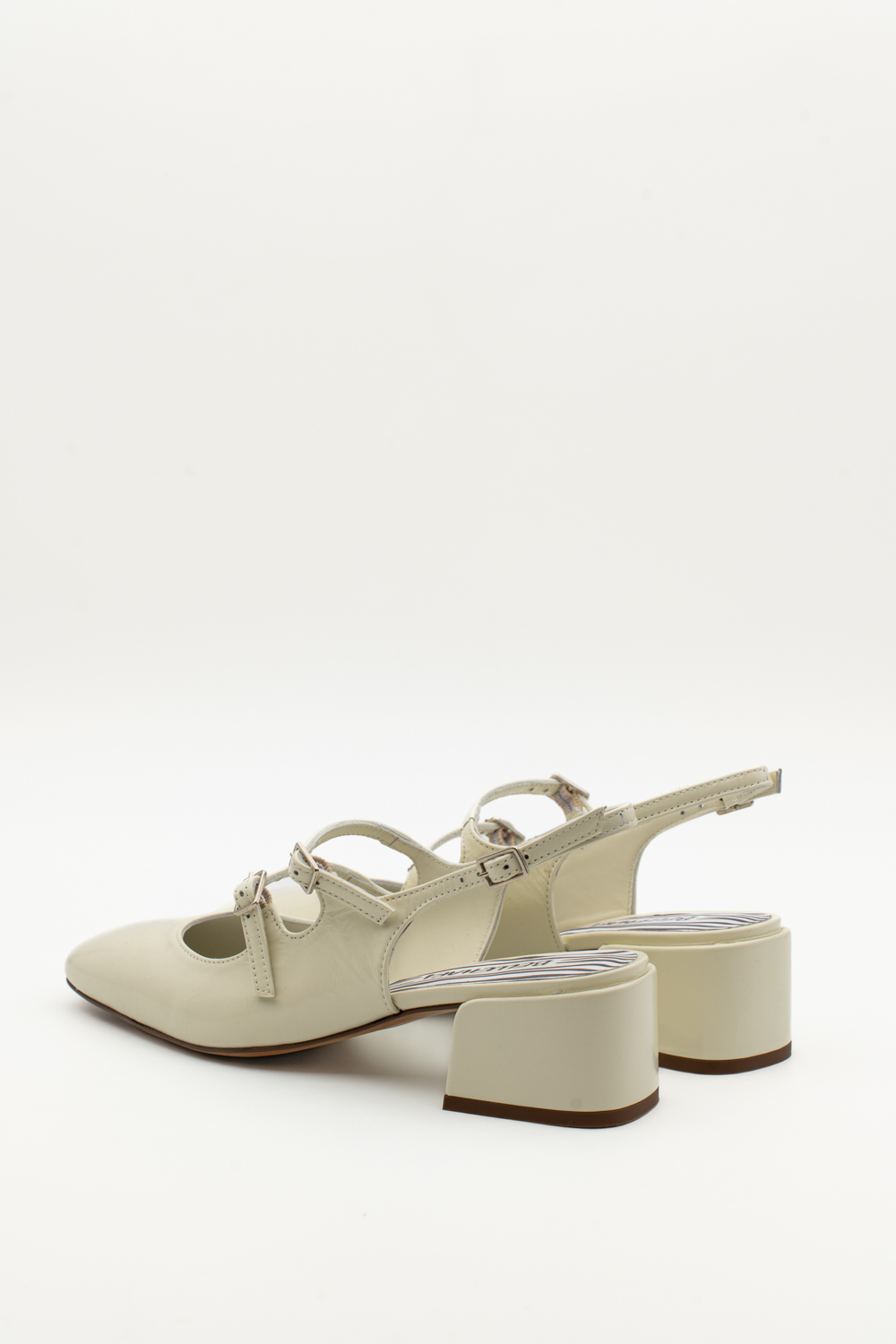 Slingback de tacón medio Victorie blanco - Imagen 3