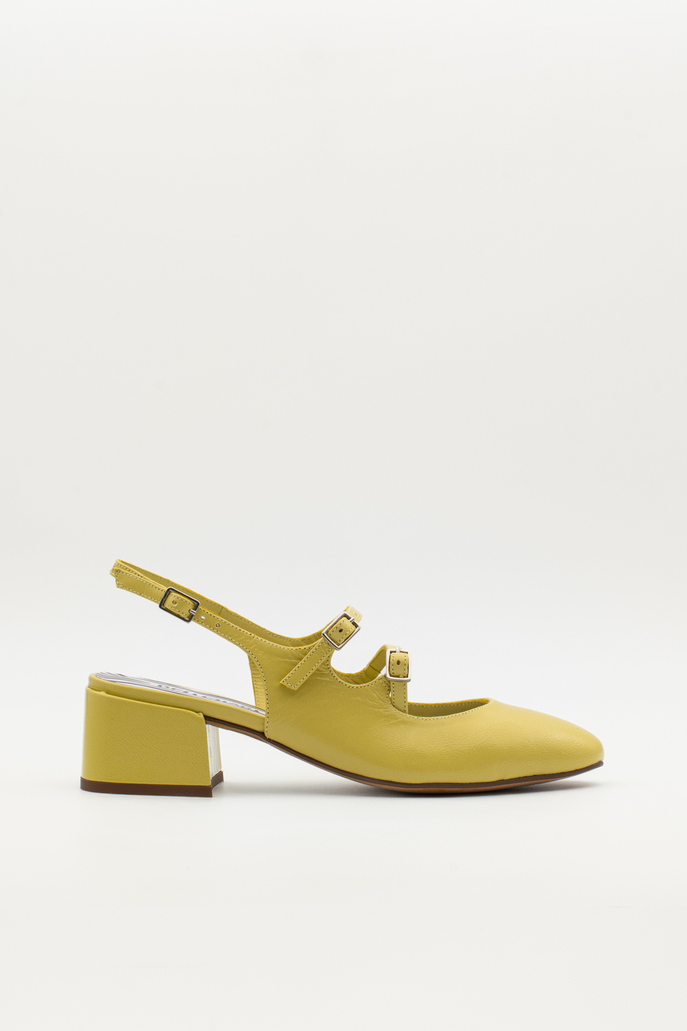 Slingback de tacón medio Victorie amarillo