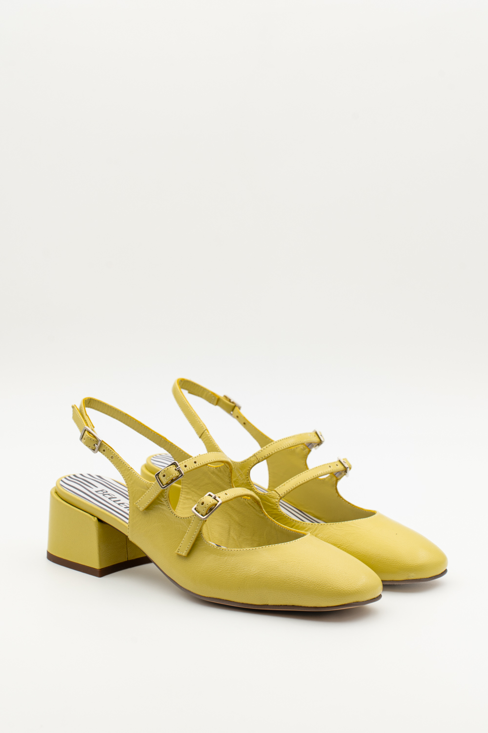 Slingback de tacón medio Victorie amarillo - Imagen 2