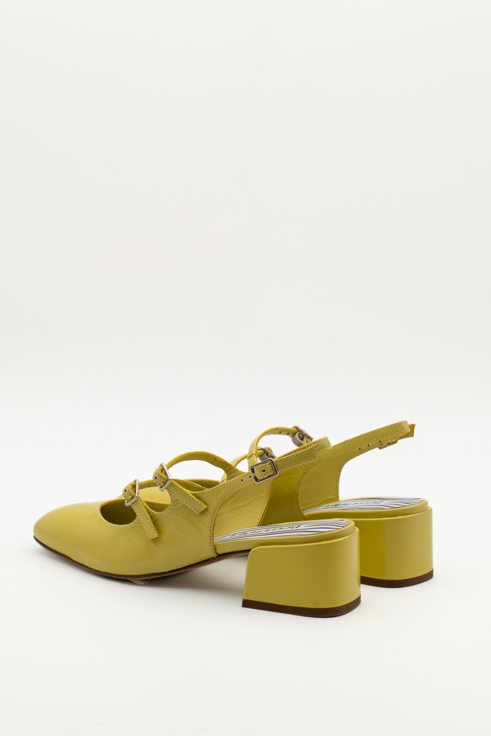 Slingback de tacón medio Victorie amarillo - Imagen 3