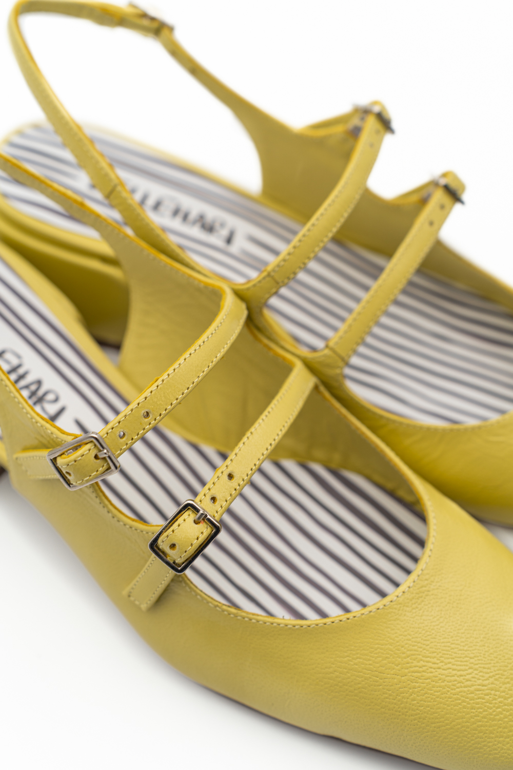Slingback de tacón medio Victorie amarillo - Imagen 5