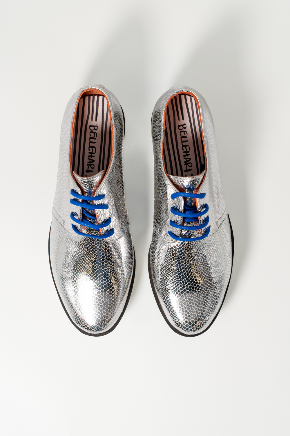 Blucher plataforma Jade Plata Brillo elaphe - Imagen 4