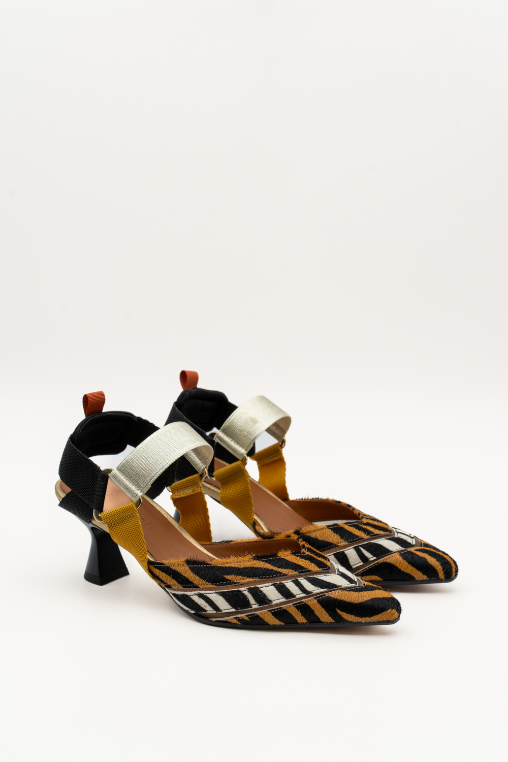 Slingback de tacón medio Elba equur naranja - Imagen 2