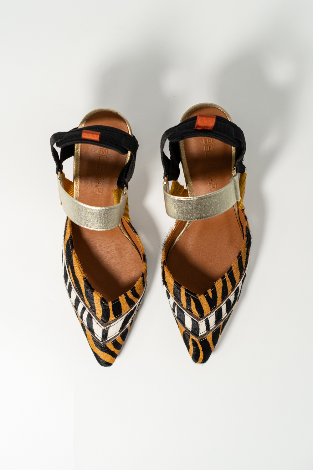 Slingback de tacón medio Elba equur naranja - Imagen 4
