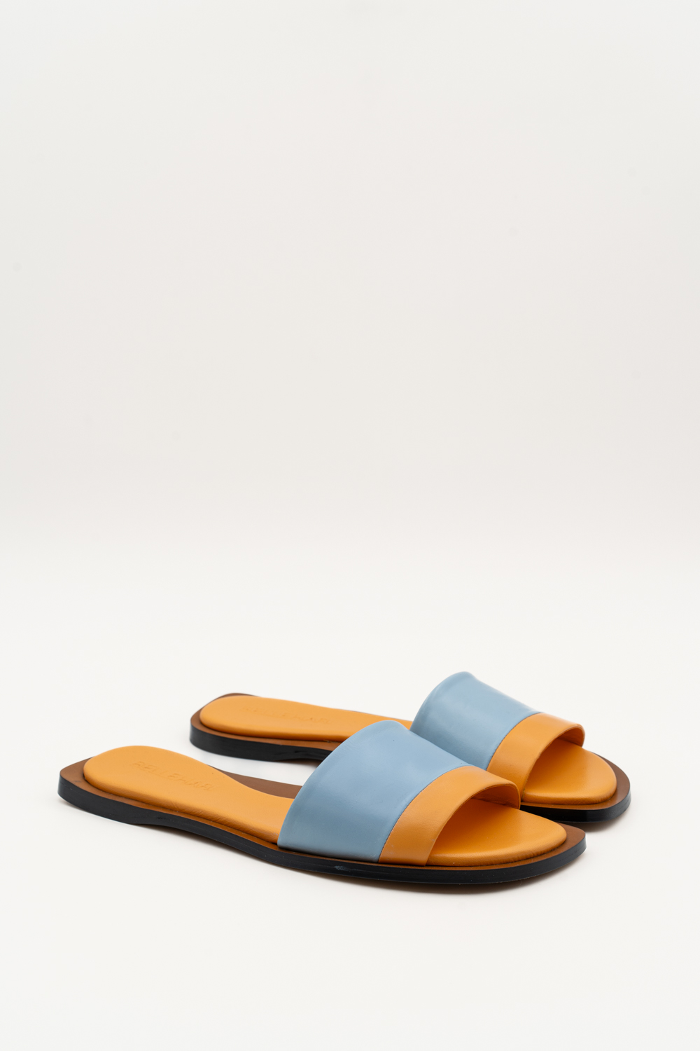 Sandalia Plana Aline Naranja Azul Claro - Imagen 2