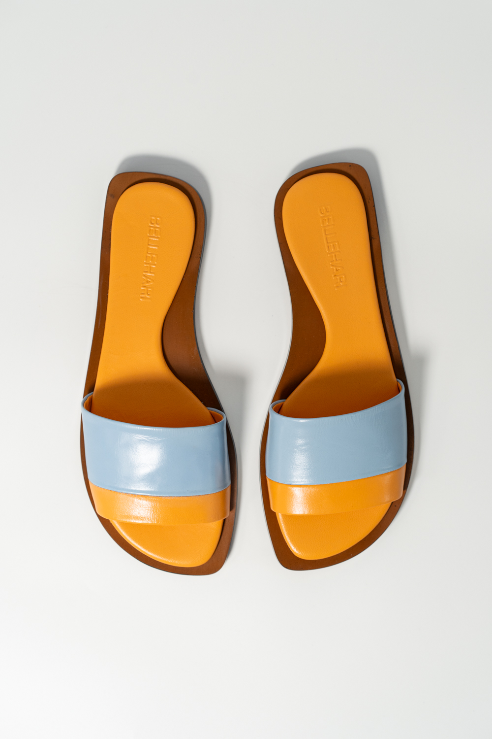 Sandalia Plana Aline Naranja Azul Claro - Imagen 4