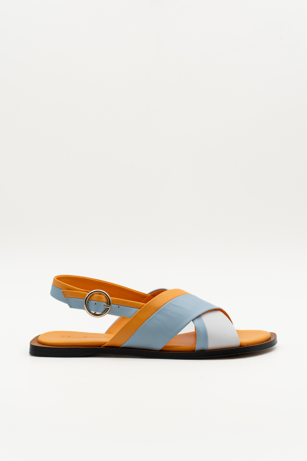 Sandalia Plana Aurore Blanco Azul Claro