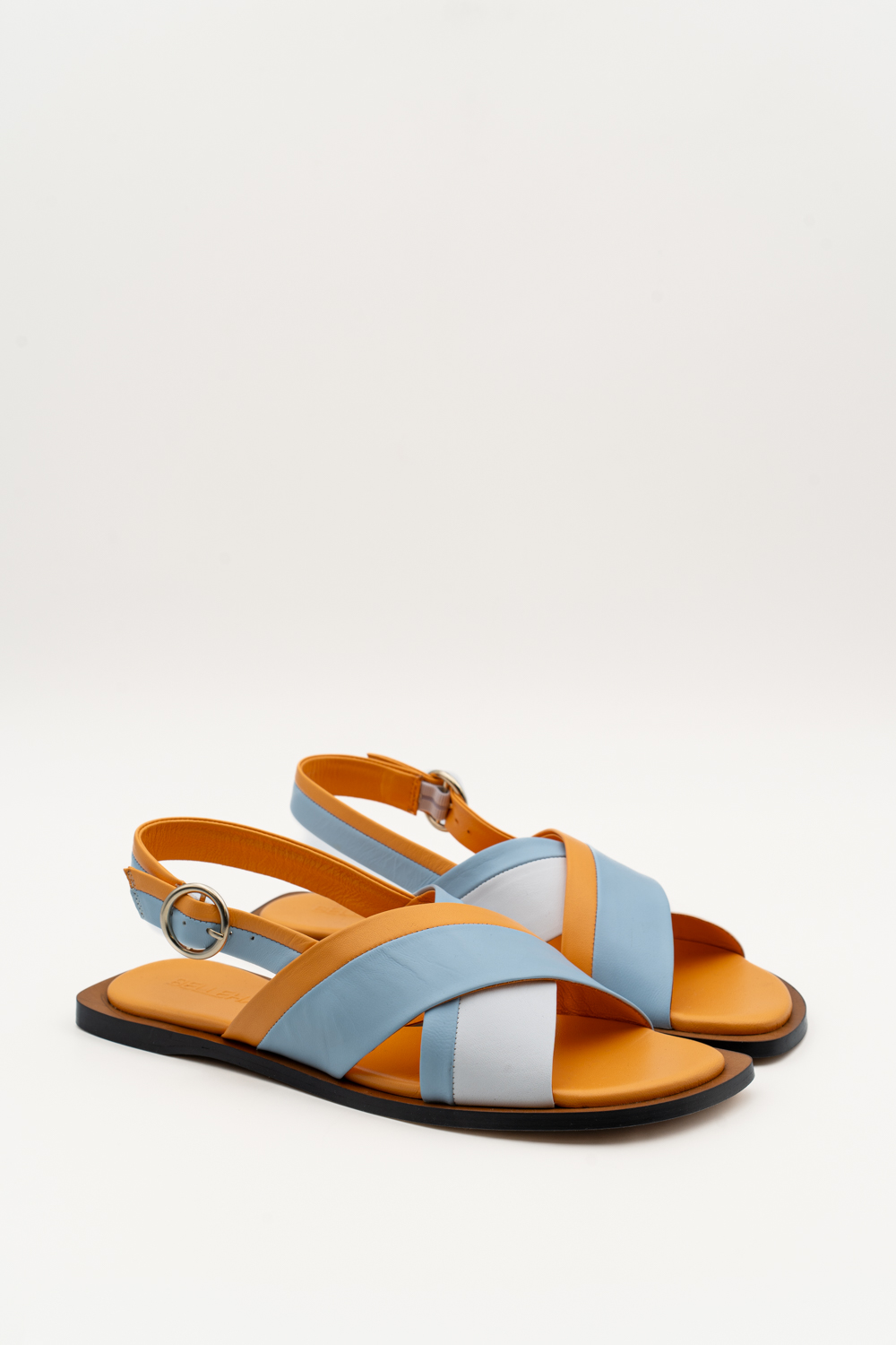 Sandalia Plana Aurore Blanco Azul Claro - Imagen 2