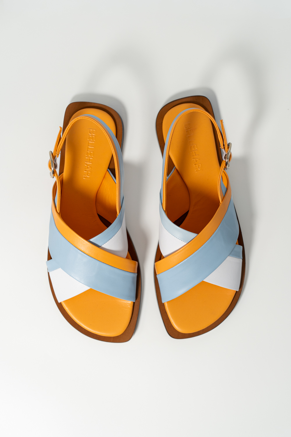 Sandalia Plana Aurore Blanco Azul Claro - Imagen 4