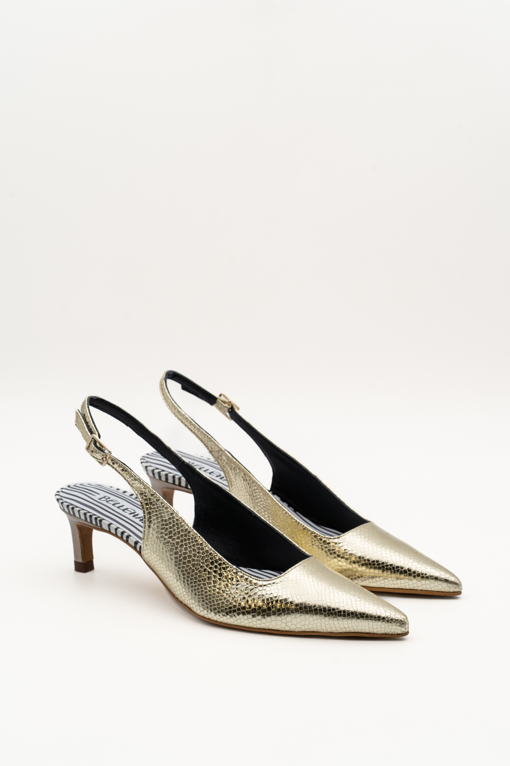 Salón Slingback Maelle Dorado Brillo elaphe - Imagen 2