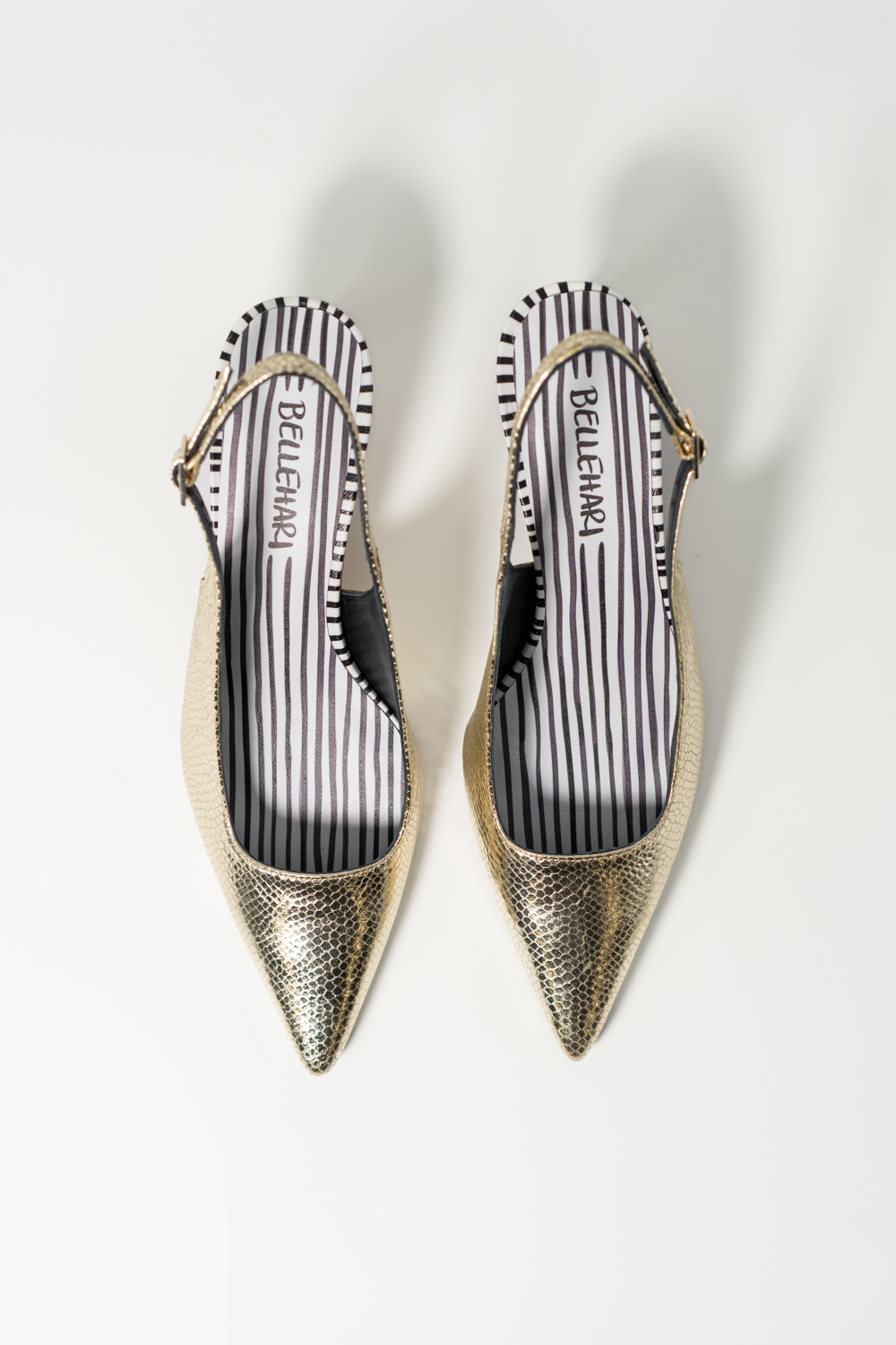 Salón Slingback Maelle Dorado Brillo elaphe - Imagen 4