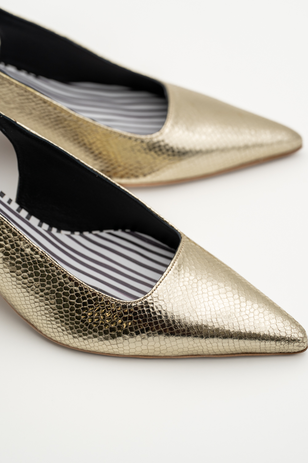 Salón Slingback Maelle Dorado Brillo elaphe - Imagen 5