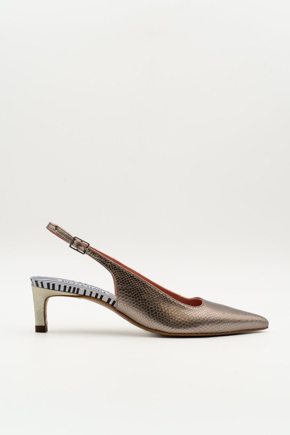 Salón Slingback Maelle Oro antiguo brillo elaphe