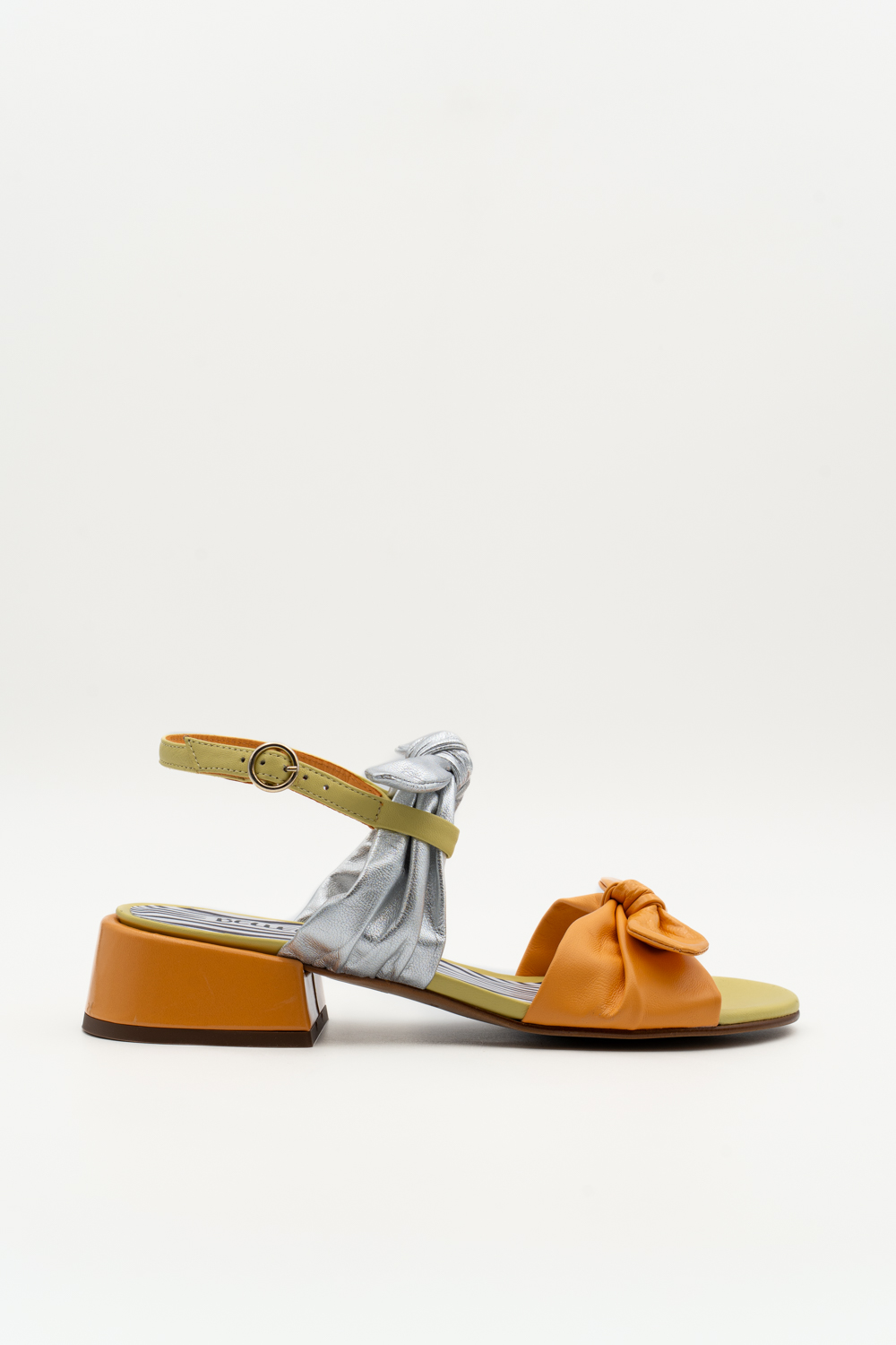 Sandalia Plana Lazo Viviane naranja plata
