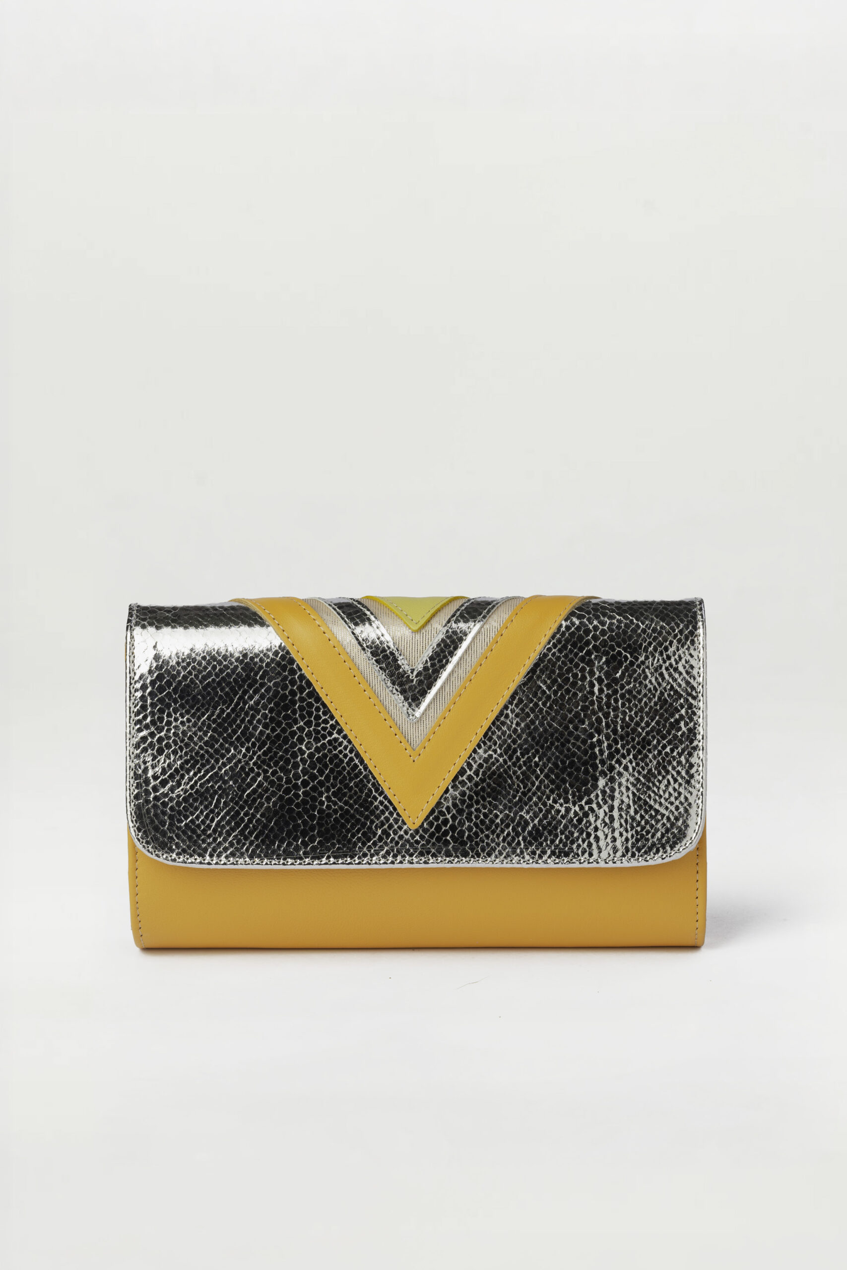 Bolso Tresse Plata Brillo elaphe naranja