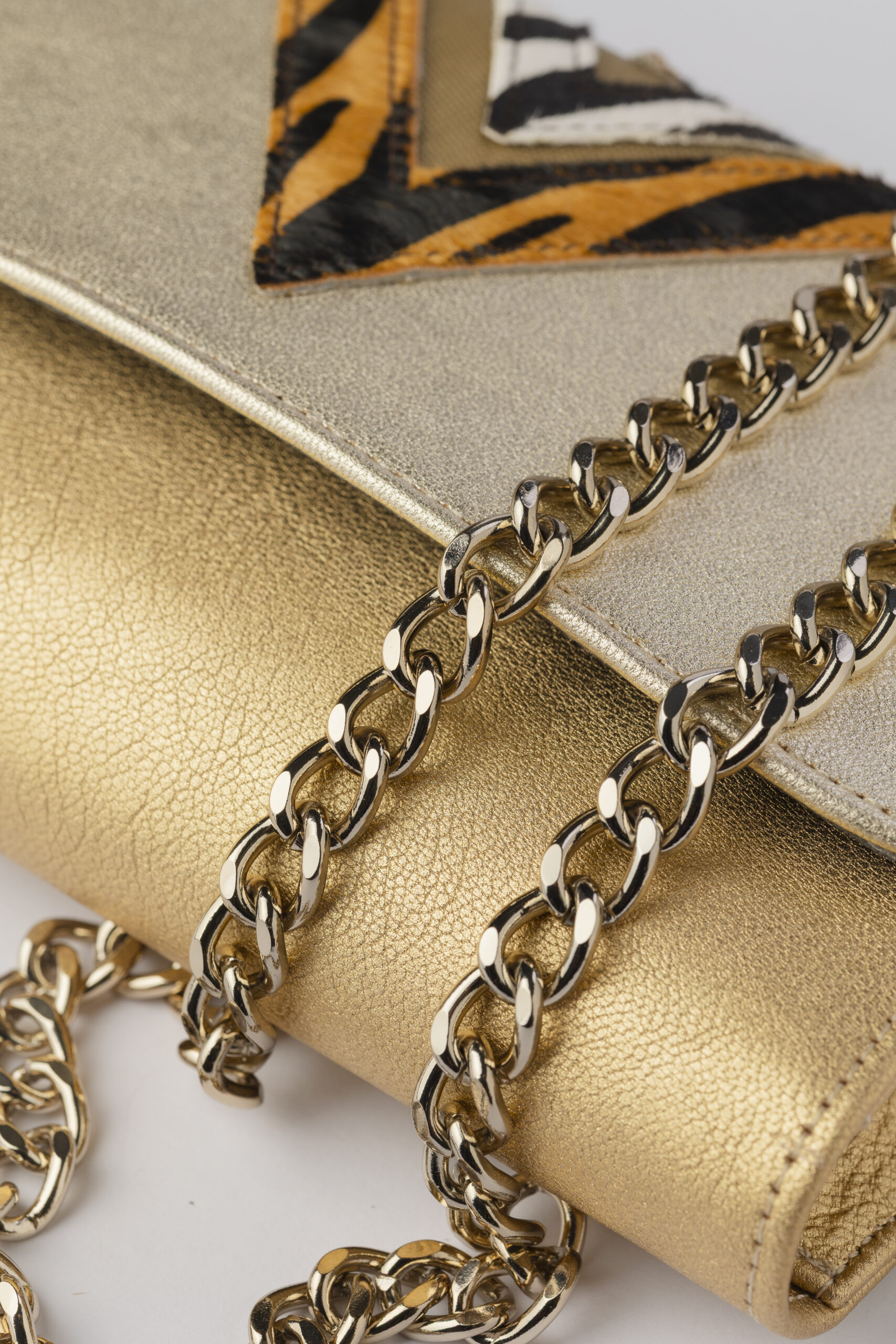 Bolso Tresse oro oscuro equus negro naranja - Imagen 4