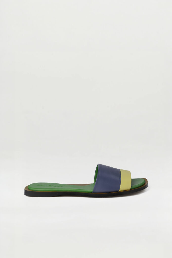 Sandalia Plana Aline amarillo azul
