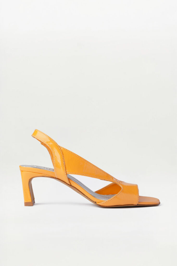 Sandalia tacón slingback Solene naranja
