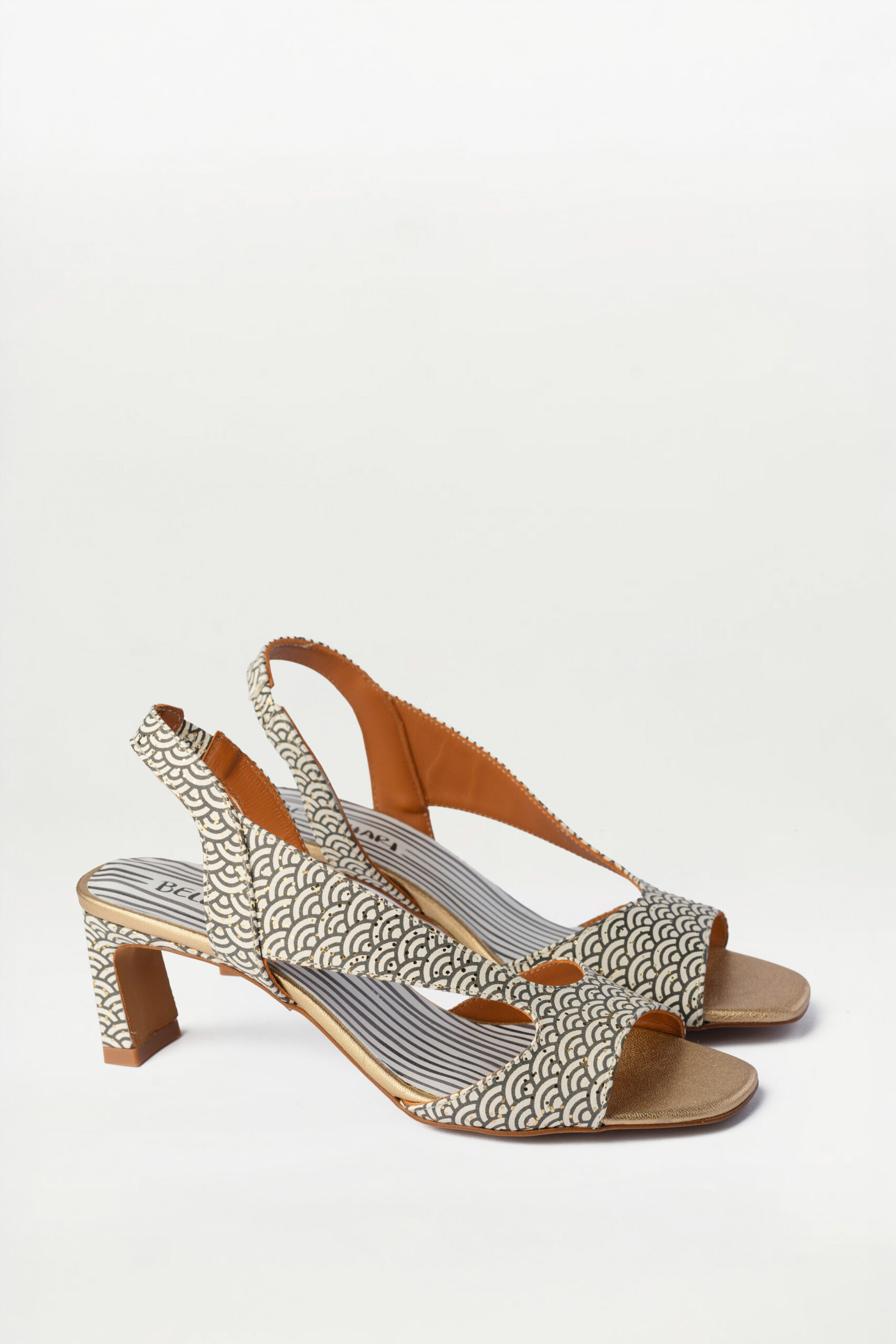 Sandalia tacón slingback Solene art déco - Imagen 2