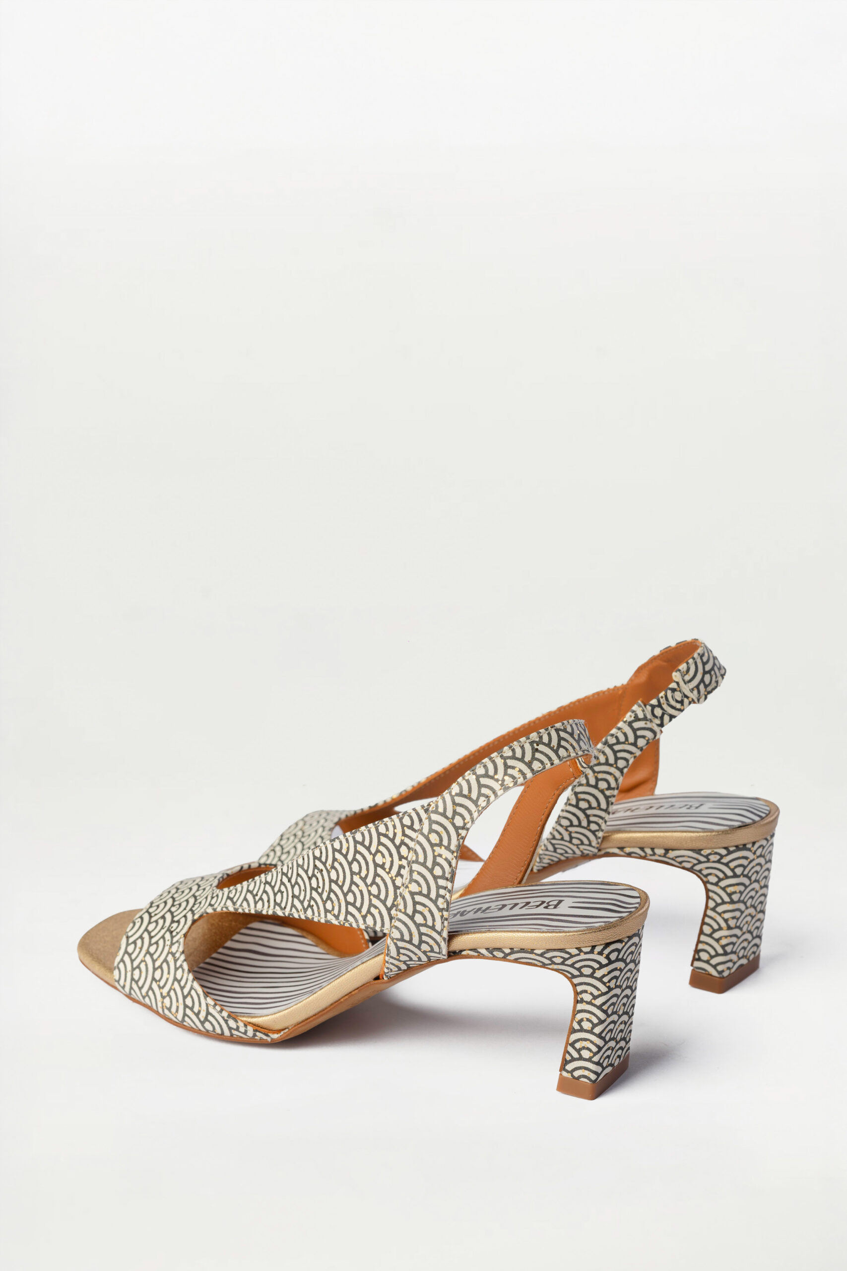 Sandalia tacón slingback Solene art déco - Imagen 3