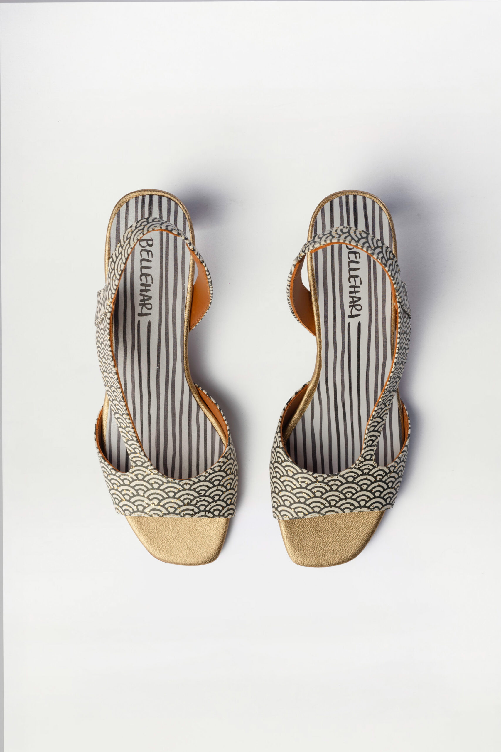 Sandalia tacón slingback Solene art déco - Imagen 4
