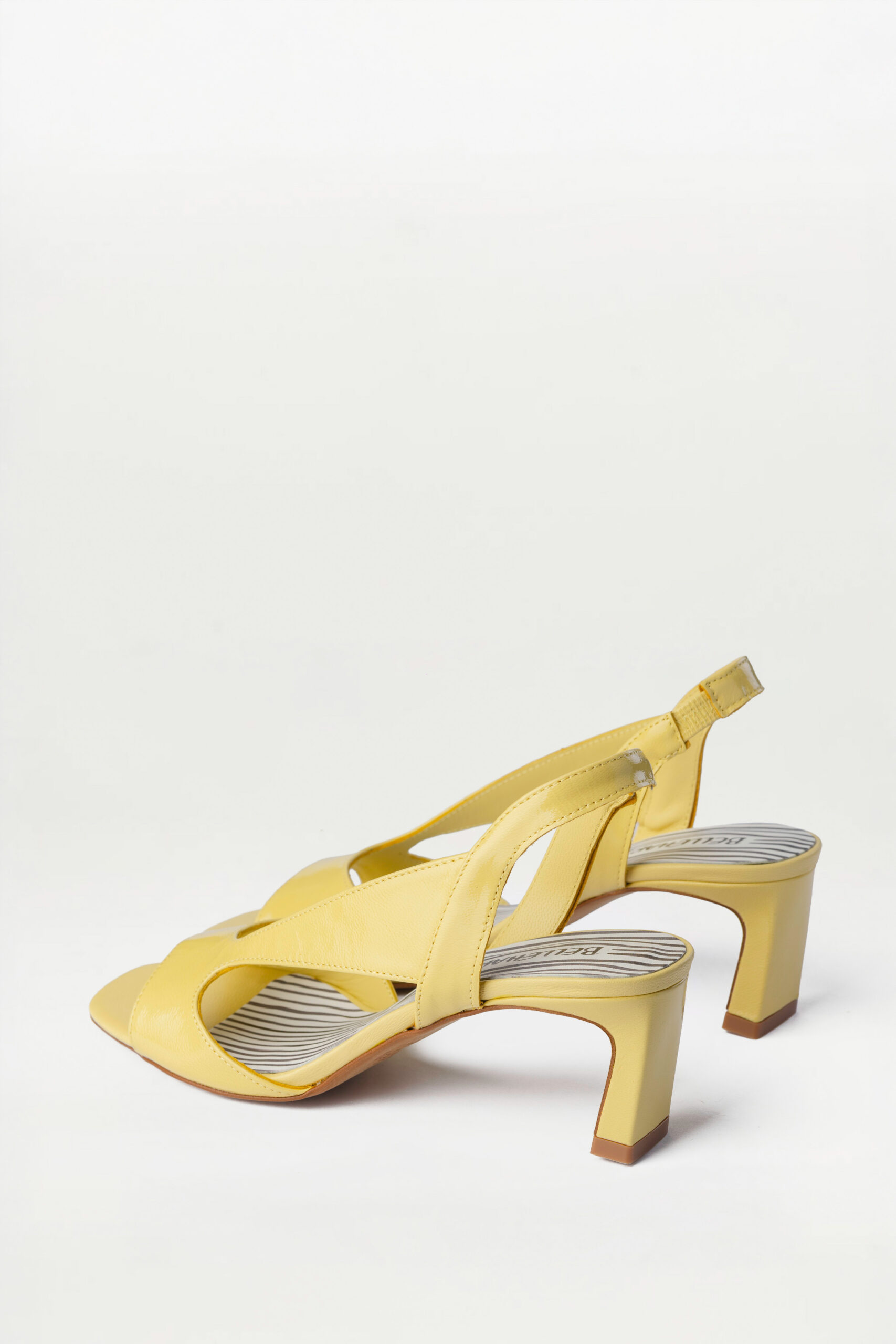 Sandalia tacón slingback Solene amarillo - Imagen 3