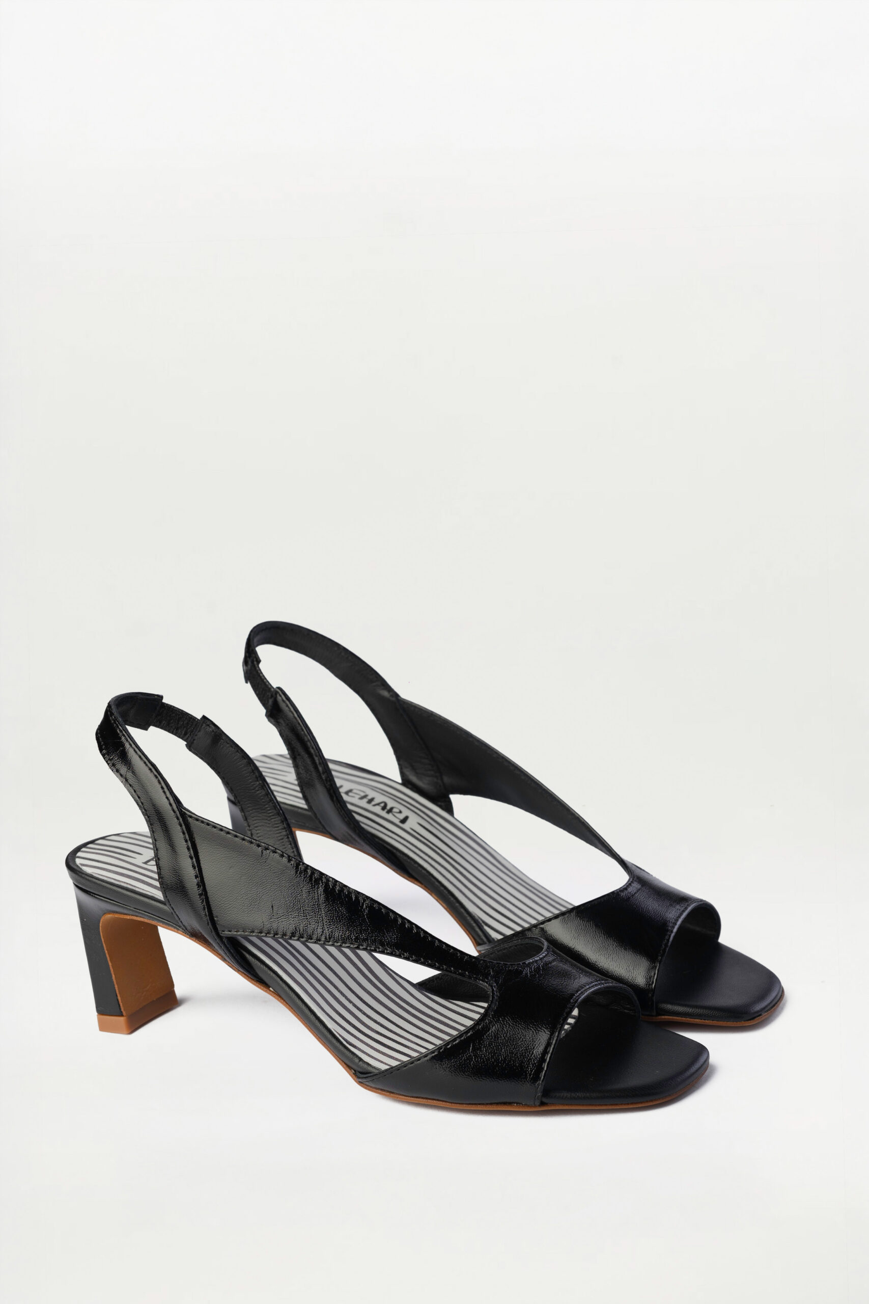 Sandalia tacón slingback Solene negro - Imagen 2