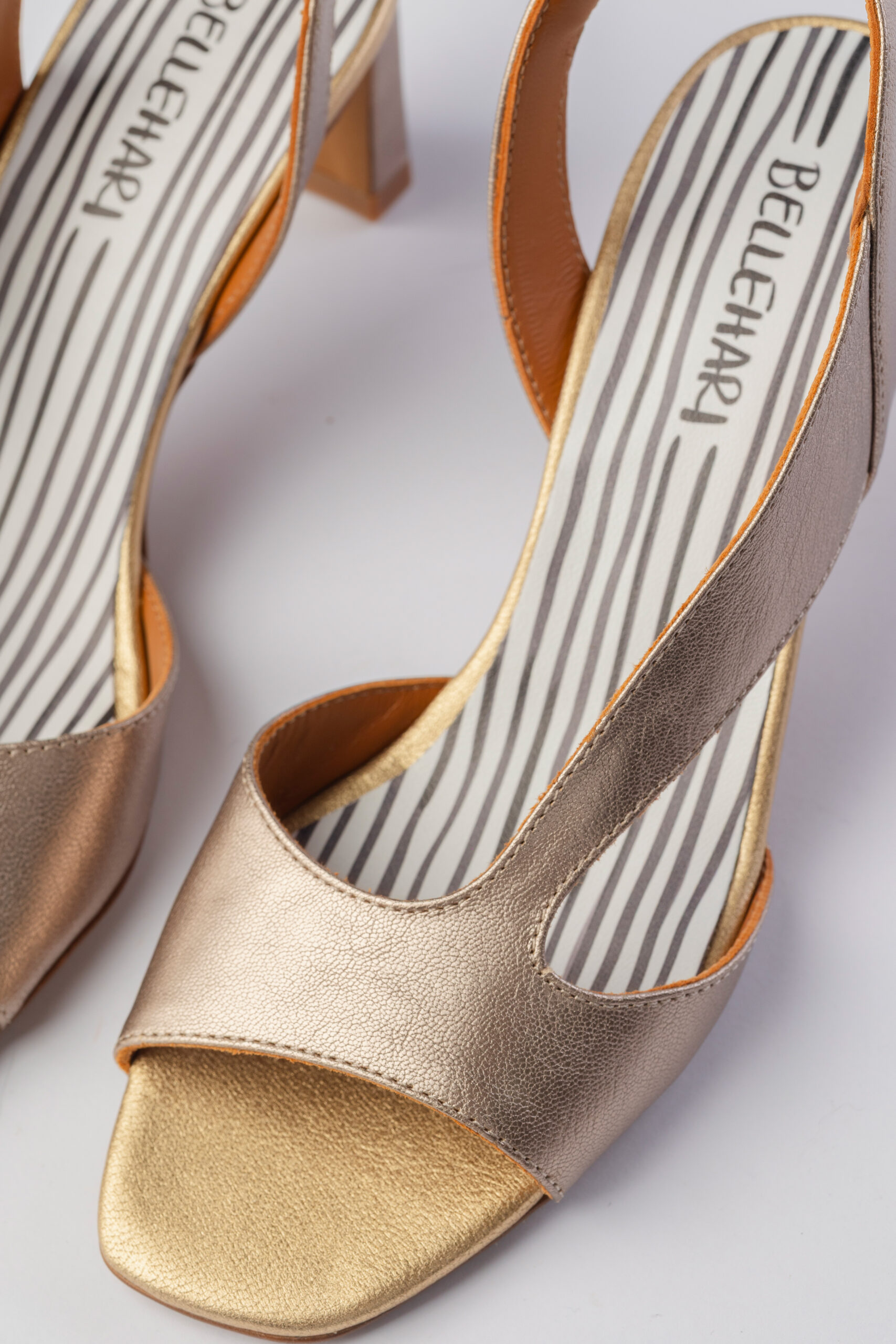 Sandalia tacón slingback Solene rosa metálico - Imagen 5