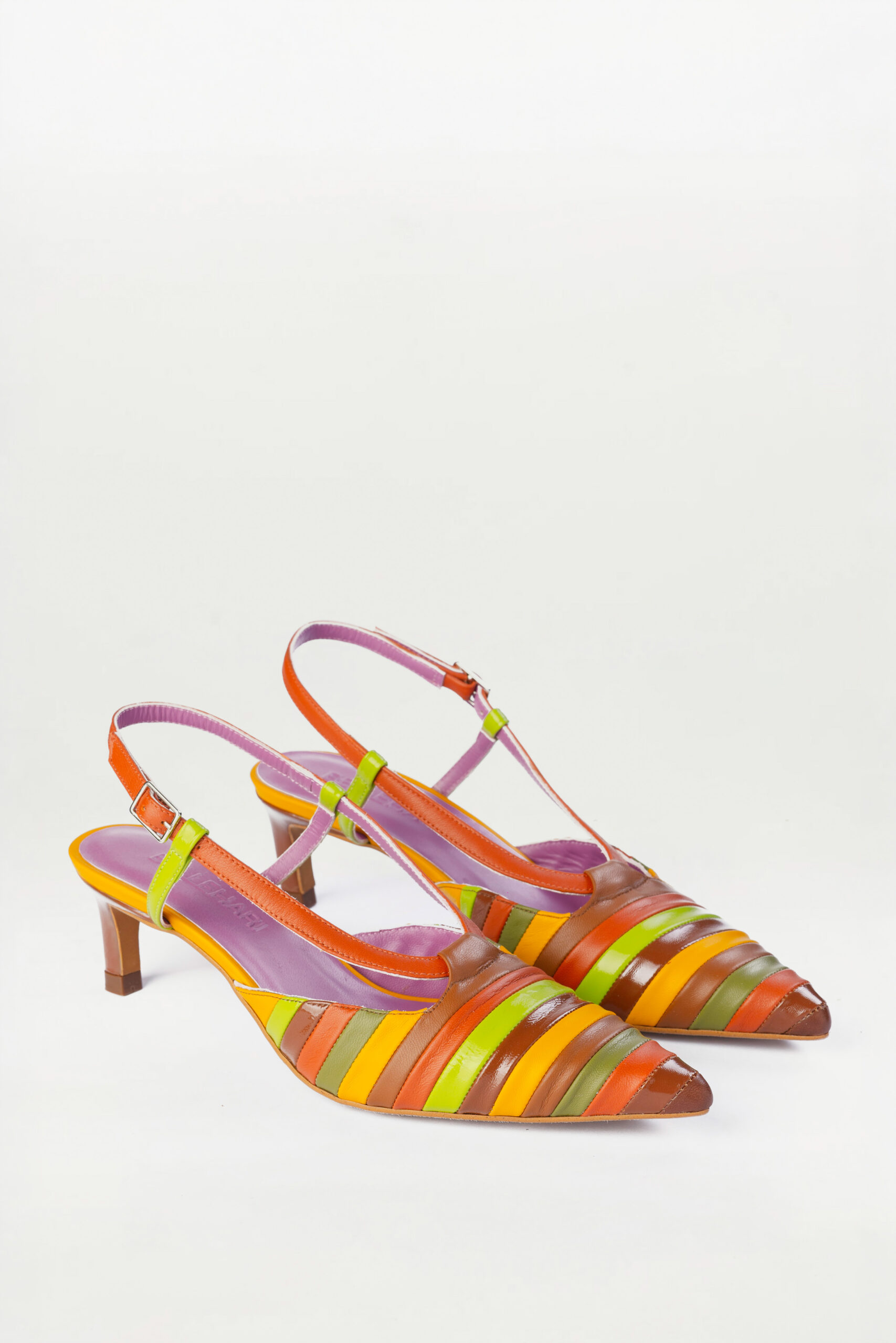 Salón Slingback Sirocco naranja verde - Imagen 2