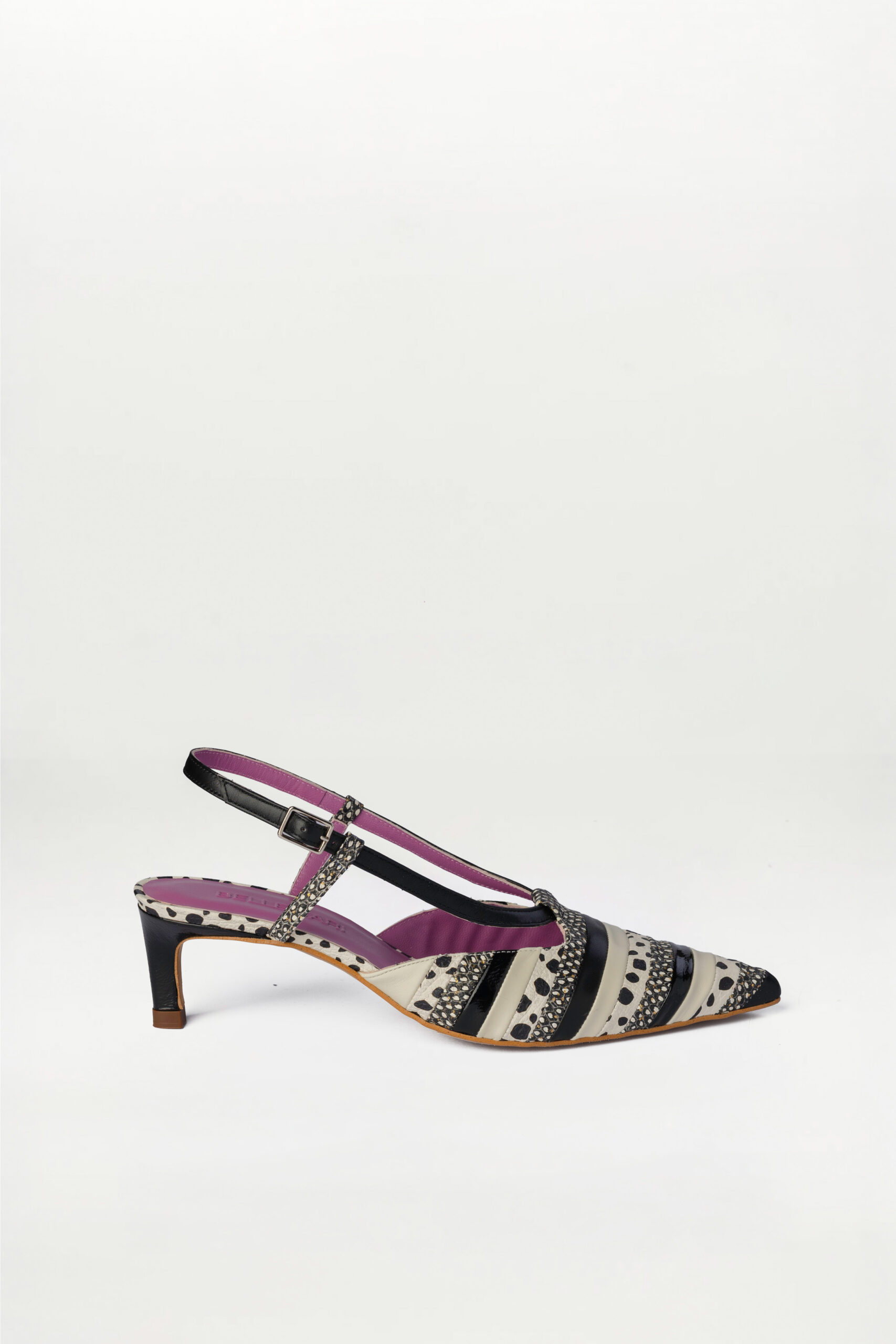 Salón Slingback Sirocco negro blanco