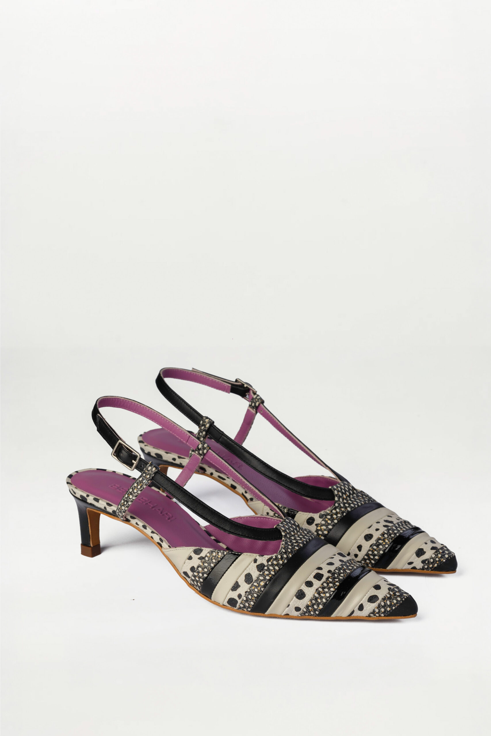 Salón Slingback Sirocco negro blanco - Imagen 2